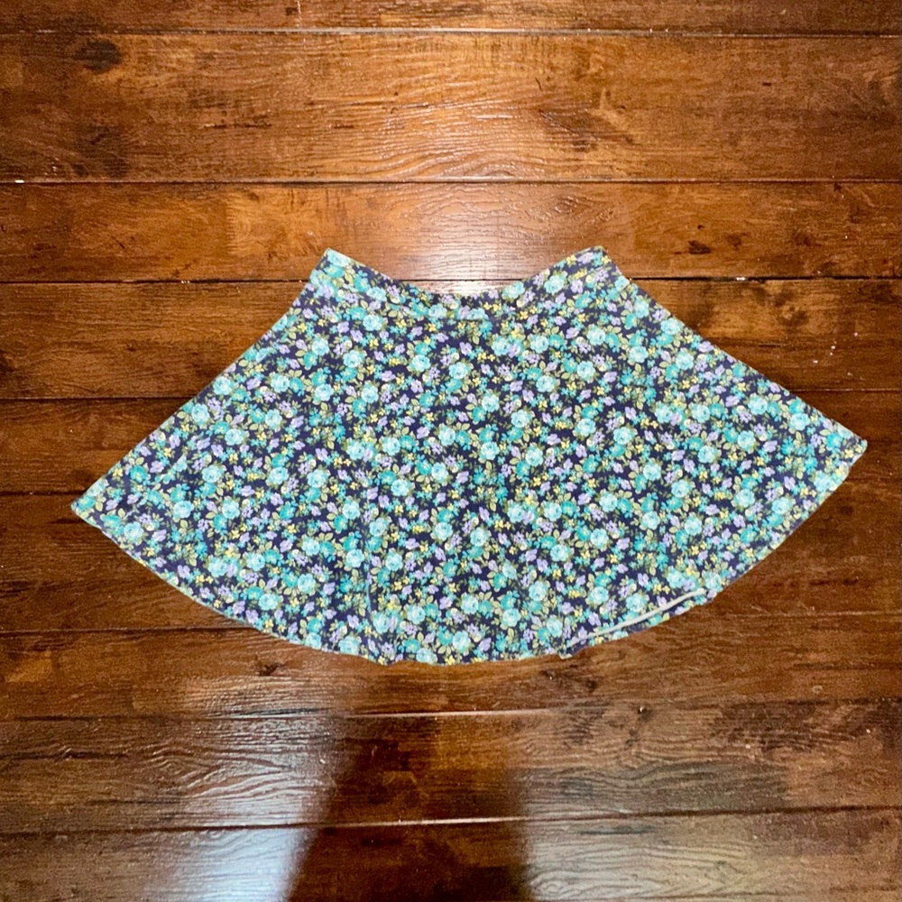 Forever 21 Green and Blue Mini Skater Skirt